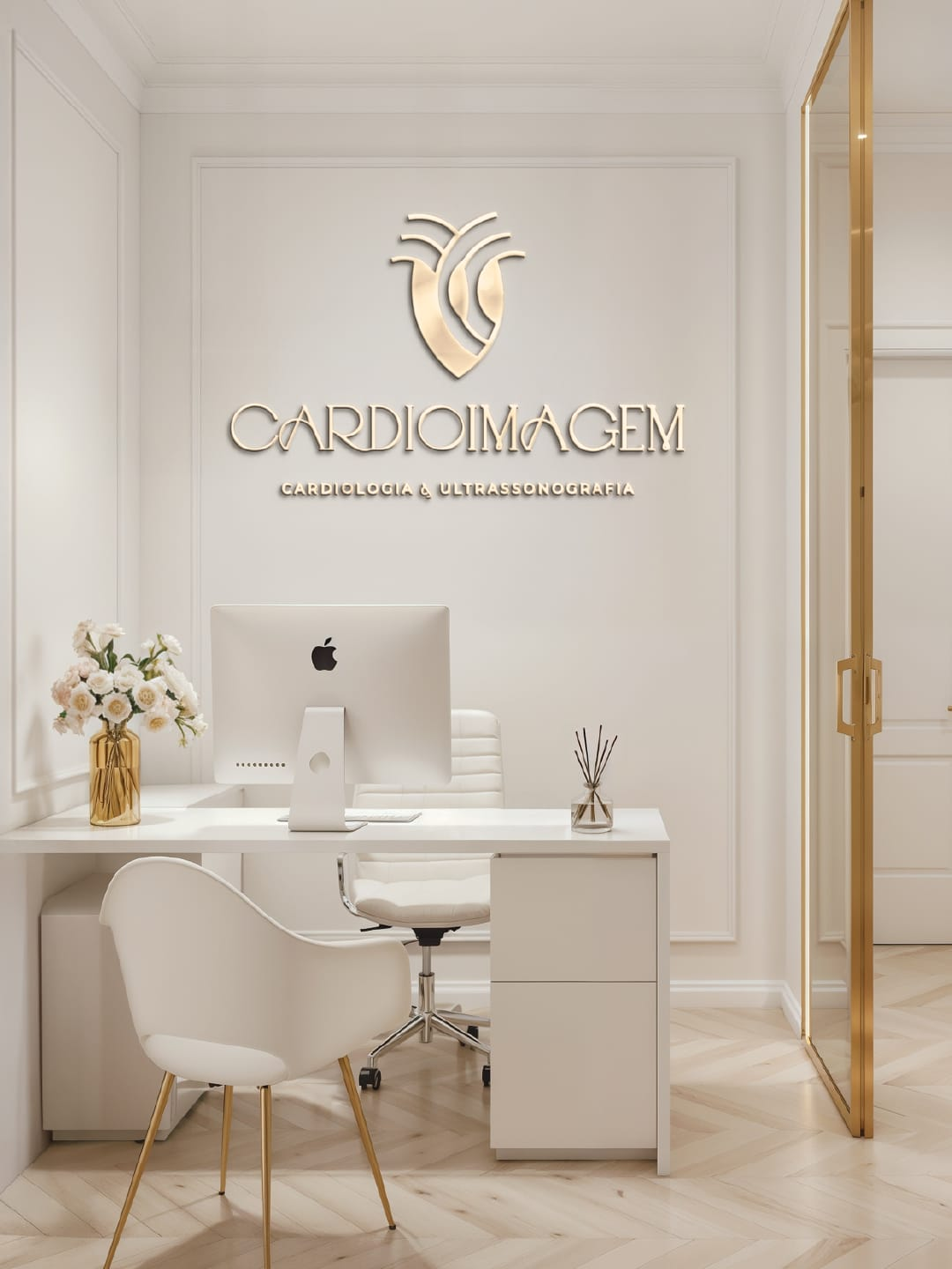 Recepção original da Clínica Cardioimagem, no Itabuna Trade Center